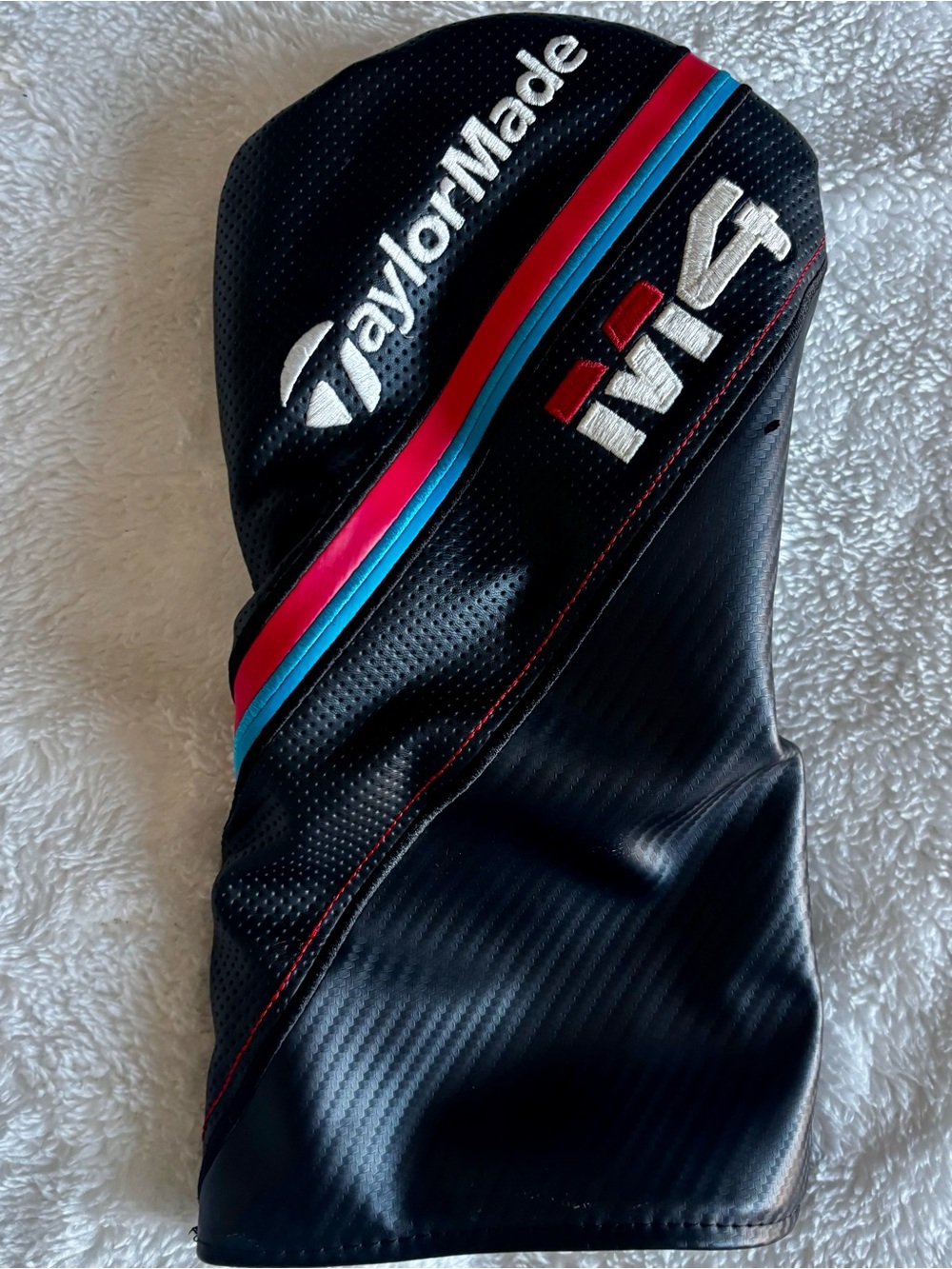 TaylorMade Driver Black Headcover with Red & Blue Stripe Accents
